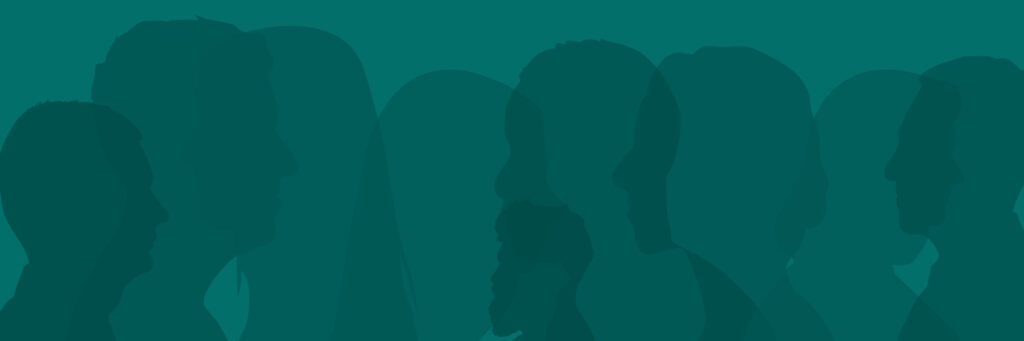 Blog feature image of overlapping human profile silhouettes representing company culture and diversity